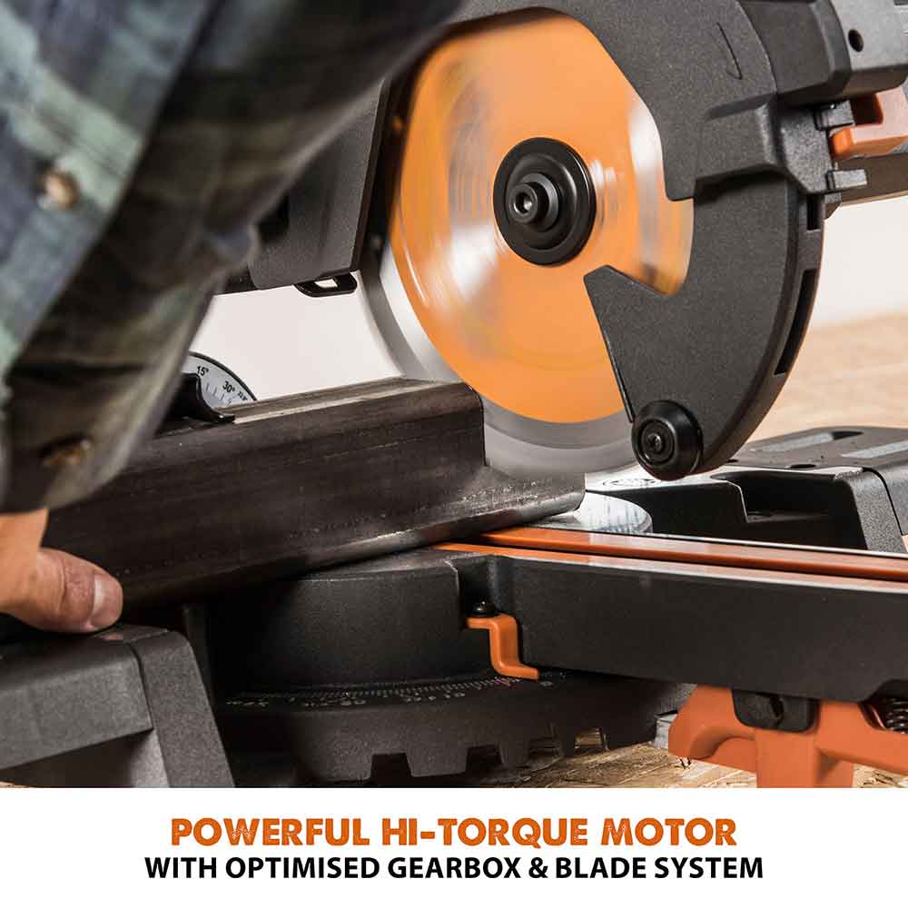 Evolution R185SMS+ 185mm Sliding Mitre Saw & XL Rolling Stand Bundle - Image 8