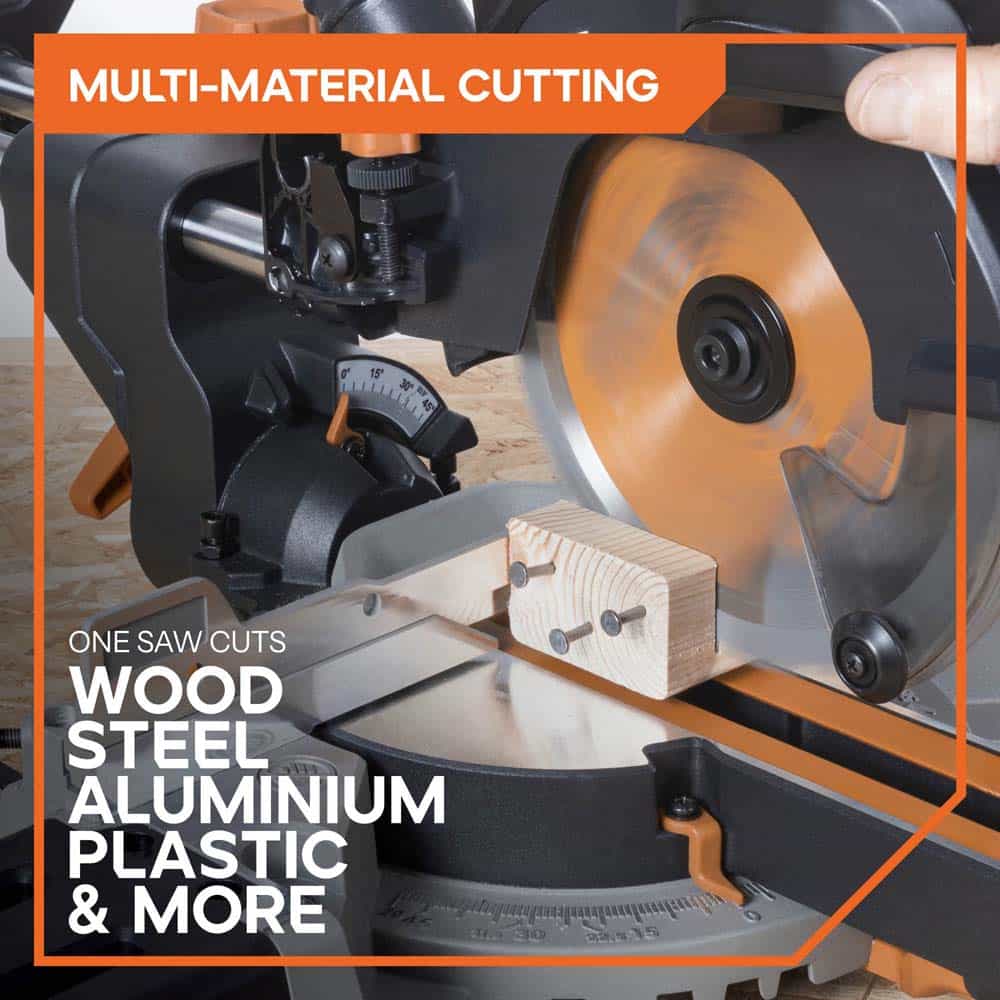 Evolution Cordless R185SMS-Li 185mm Sliding Mitre Saw 18v Li-Ion EXT Inc Multi-Material Blade - Image 3