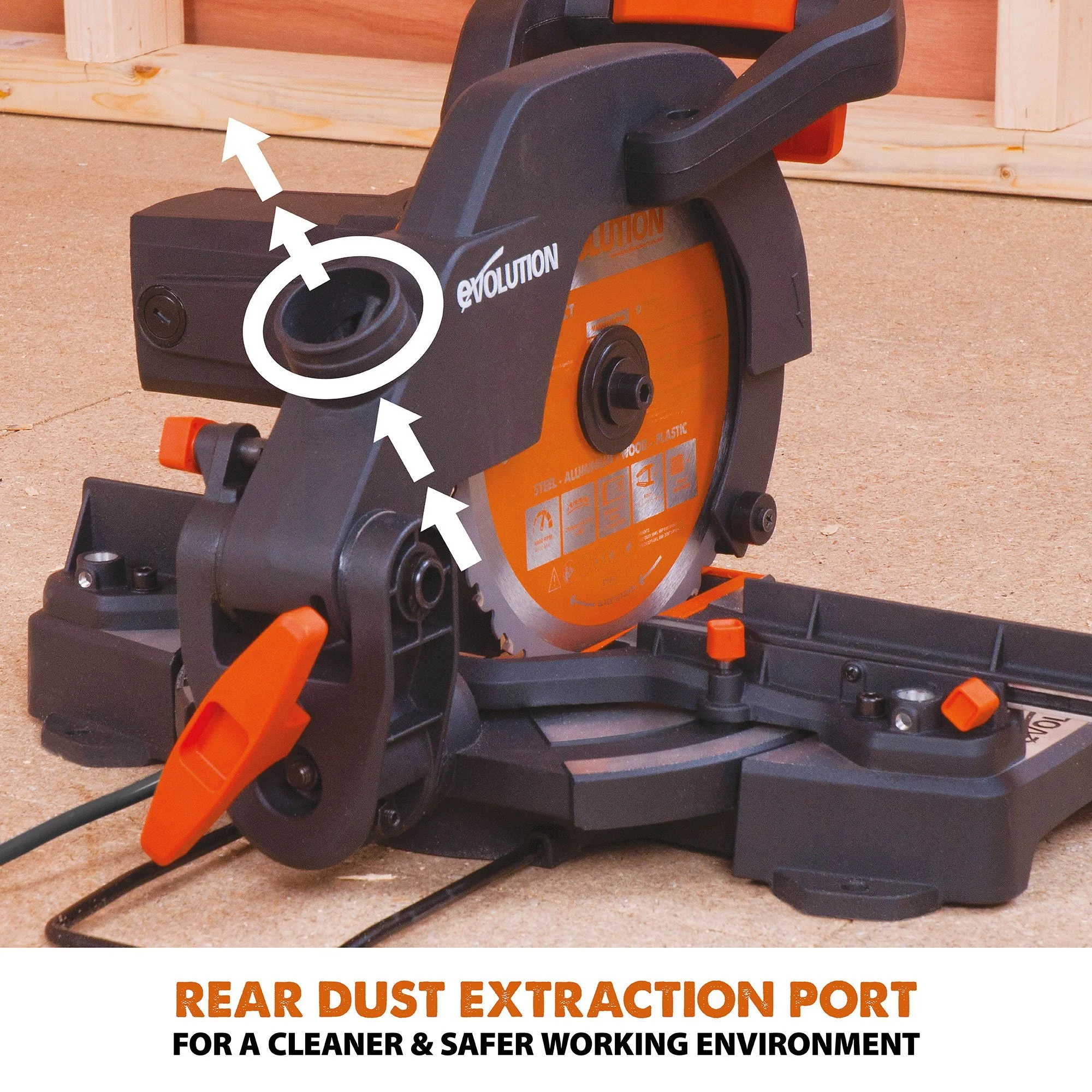 Evolution R210CMS+ Compound Mitre Saw With Extra Wood Blade Bundle - Image 17