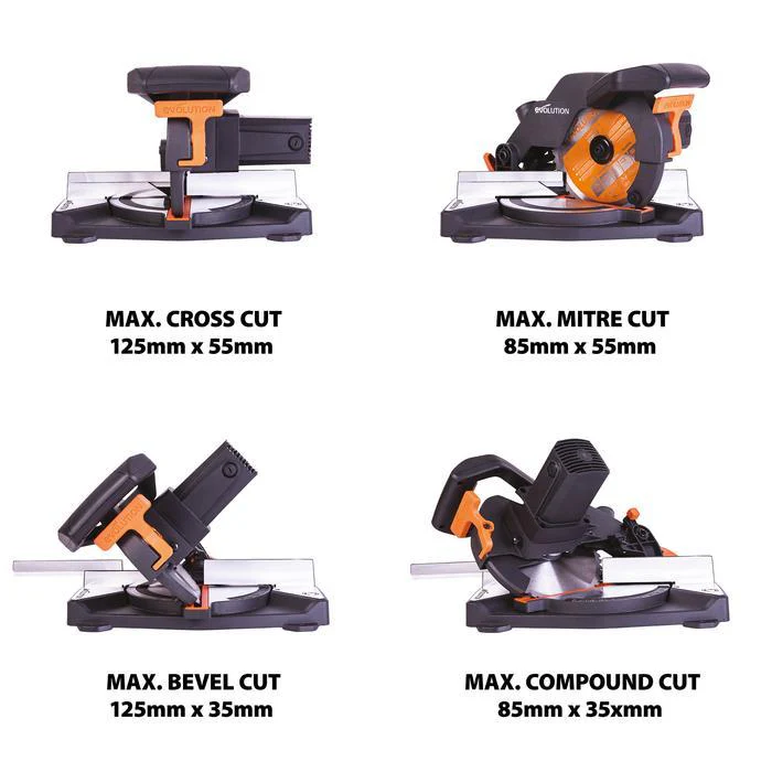 Evolution R210CMS+ Compound Mitre Saw With Extra Wood Blade Bundle - Image 4
