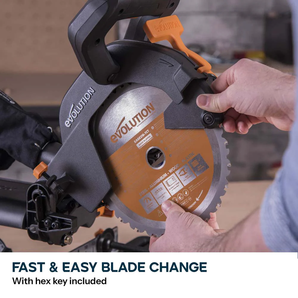 Evolution R210SMS+ 210mm Sliding Mitre Saw & Stand Bundle - Image 13