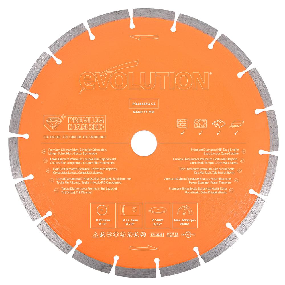 Evolution R255DCT Diamond Disc Cutter Blade Variety Pack 22.2mm Bore - Image 3