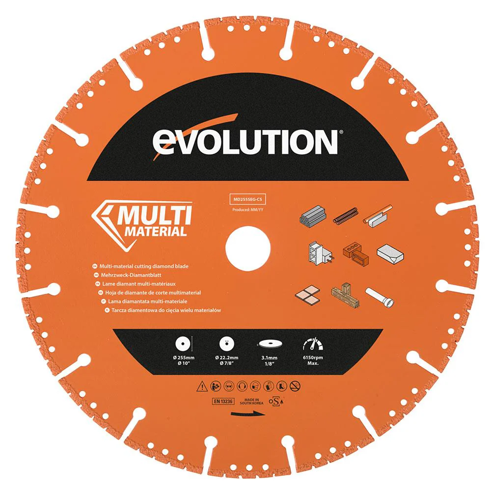 Evolution R255DCT Diamond Disc Cutter Blade Variety Pack 22.2mm Bore - Image 5