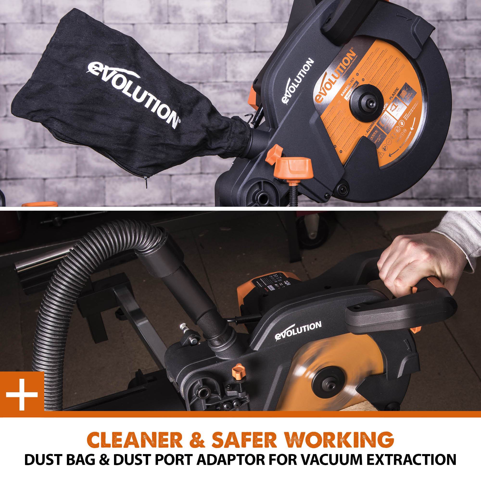 Evolution R255SMS+ 255mm Sliding Compound Mitre Saw & Stand Bundle - Image 24