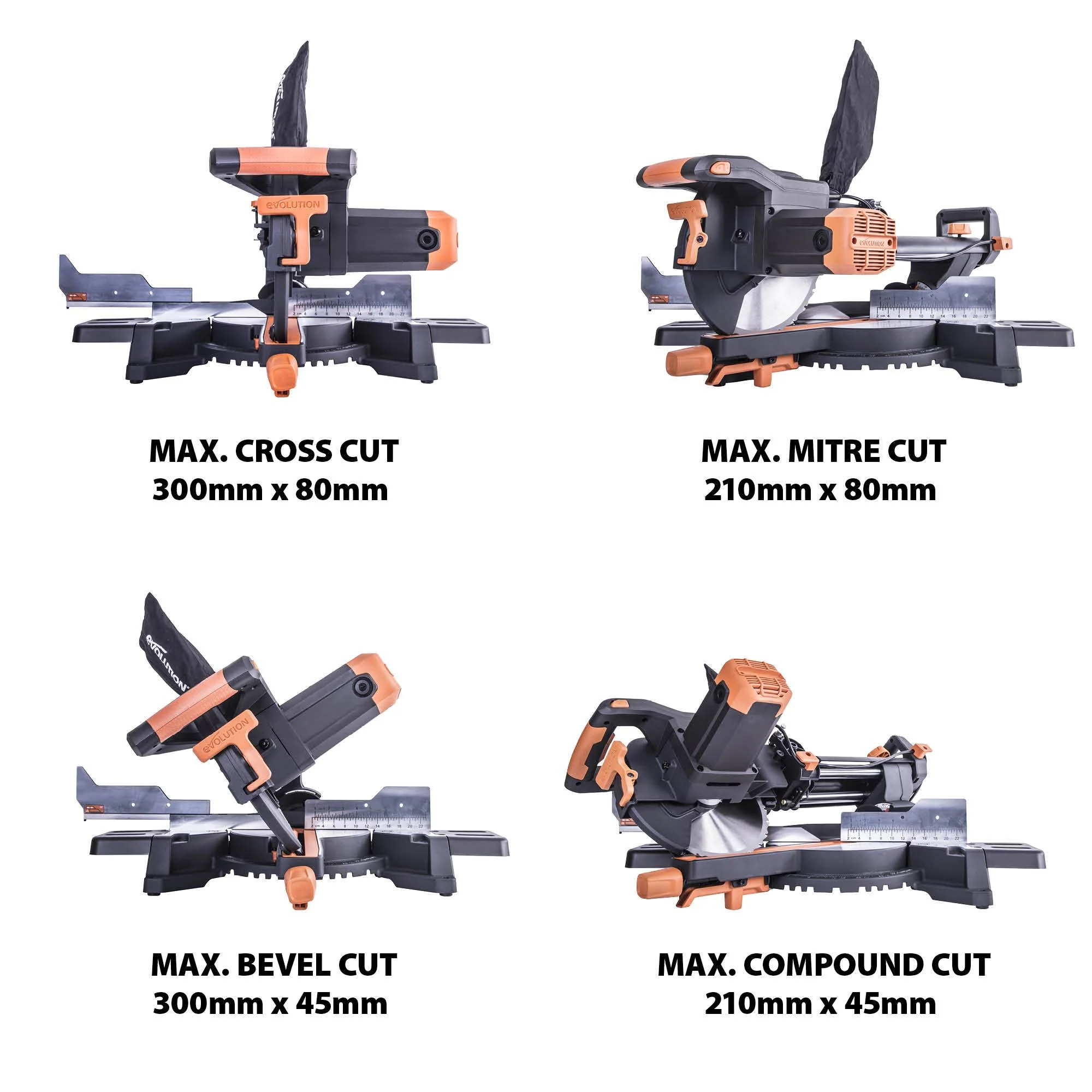 Evolution R255SMS+ 255mm Sliding Compound Mitre Saw & Stand Bundle - Image 9