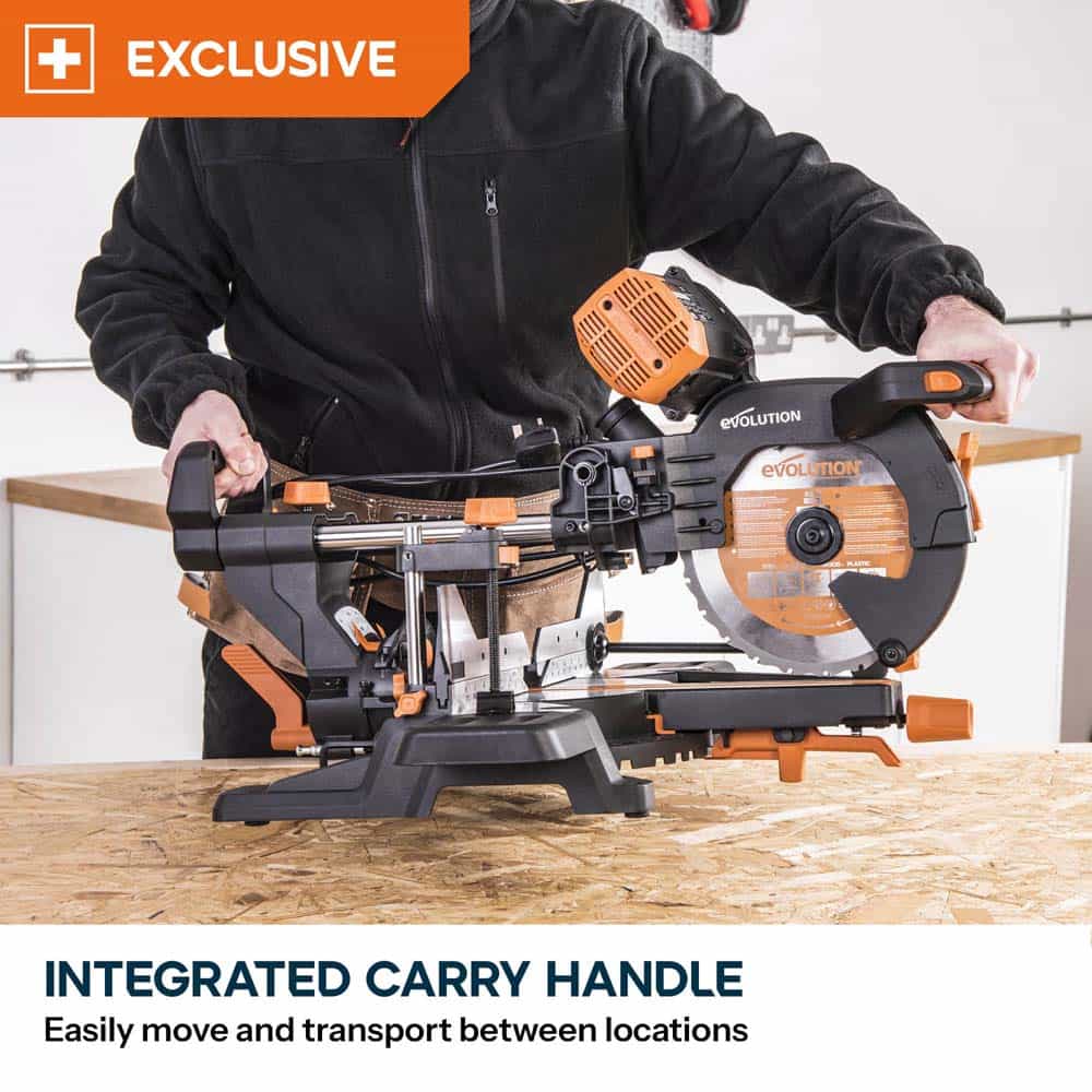 Evolution R255SMS-DB+ 255mm Double Bevel Mitre Saw & XL Rolling Stand Bundle - Image 20