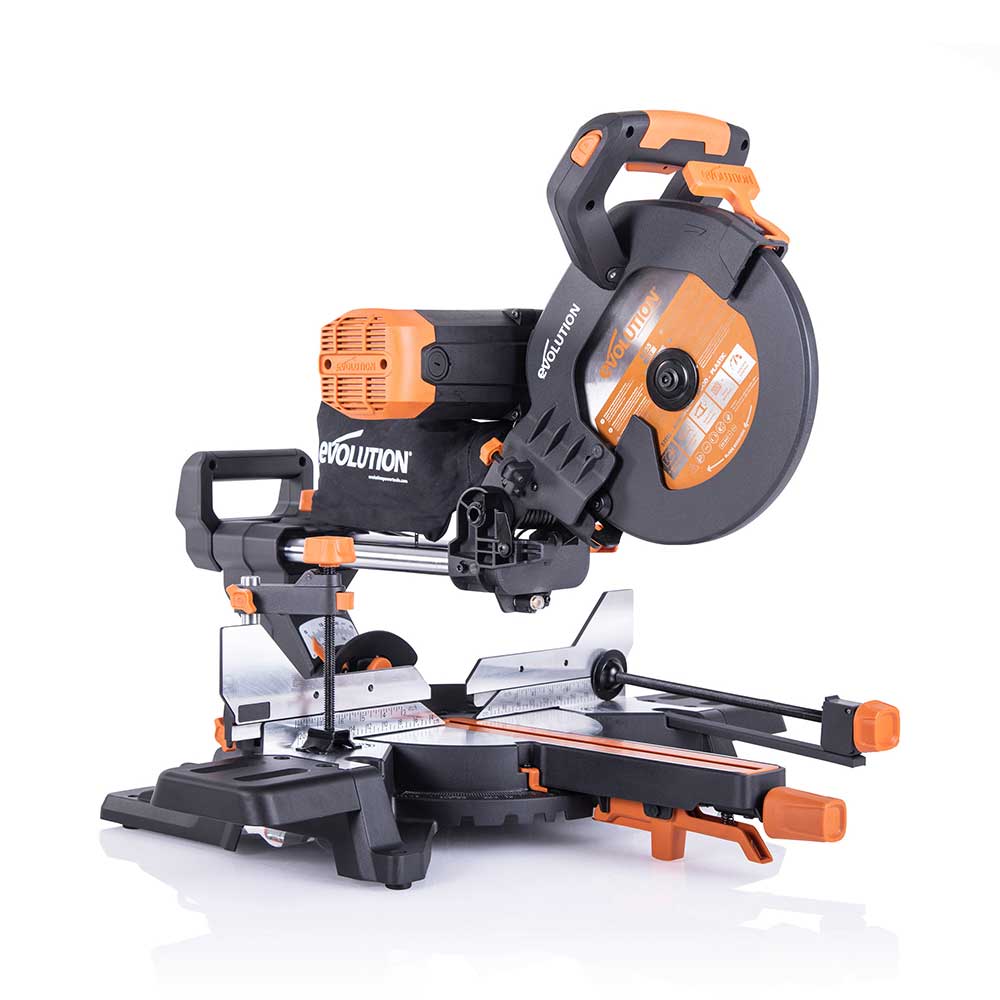 Evolution R255SMS-DB+ 255mm Double Bevel Mitre Saw & XL Rolling Stand Bundle - Image 3