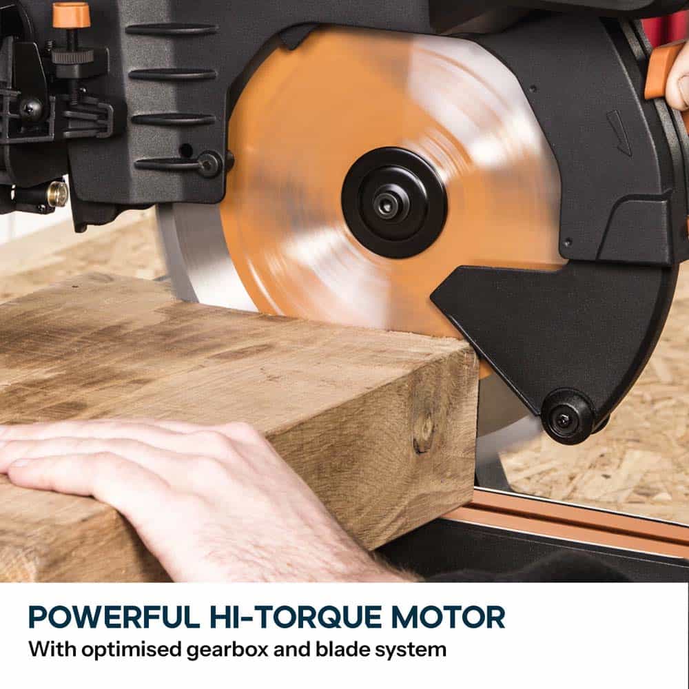 Evolution R255SMS-DB+ 255mm Double Bevel Mitre Saw & XL Rolling Stand Bundle - Image 8
