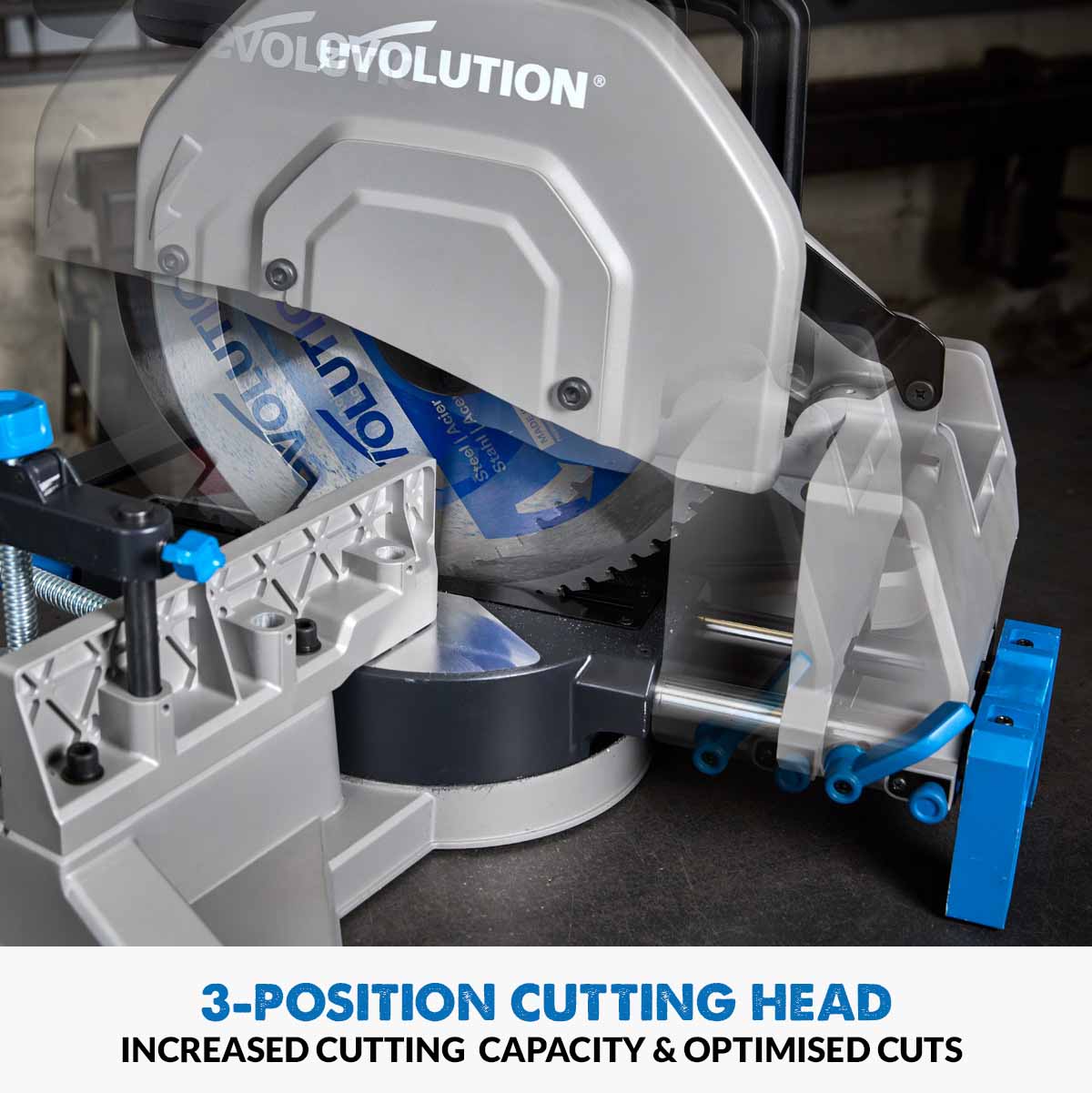 Evolution S355MCS 355mm Heavy Duty Chop Mitre Saw & Wheeled Stand Bundle - Image 20