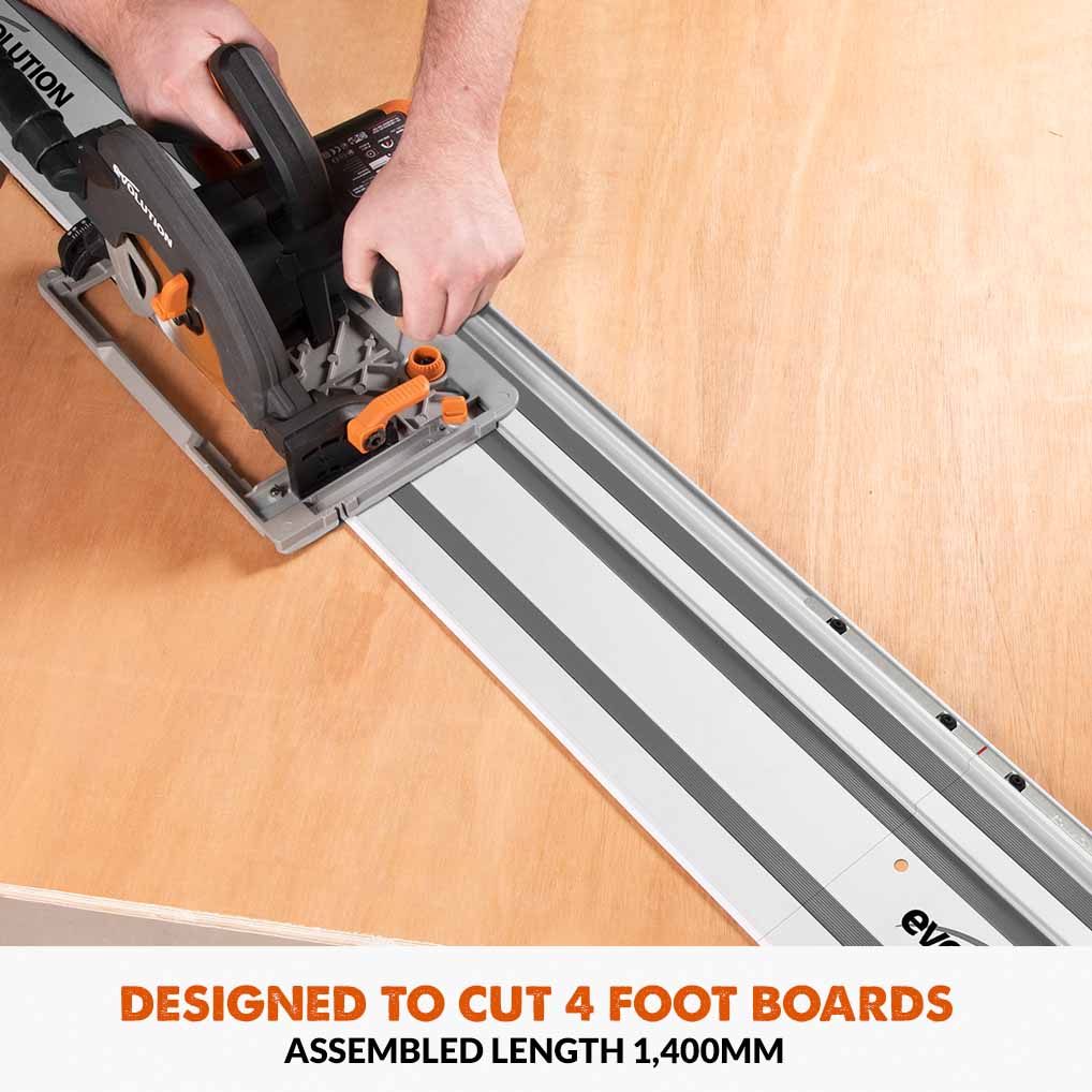 Evolution ST1400-G2 Universal 1.4m Track & R185CCSX+ Circular Saw Bundle (2x 700mm ) With Self-Aligning Connectors - Image 12