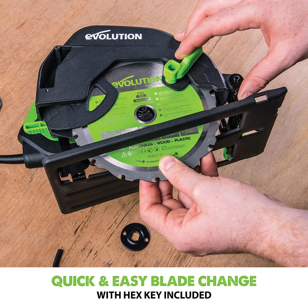 Evolution F165CCSL - 165mm Circular Saw with TCT Multi-Material Cutting Blade (230v) - Image 14