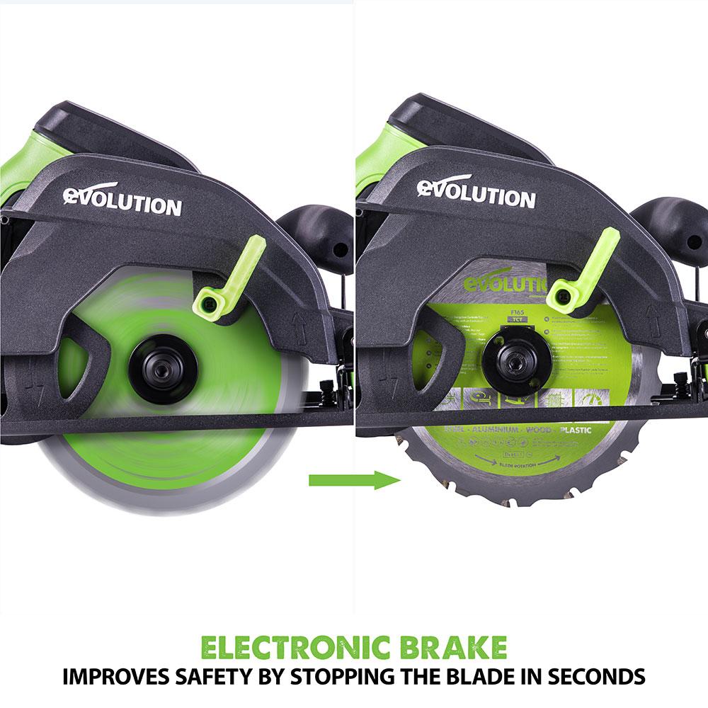 Evolution F165CCSL - 165mm Circular Saw with TCT Multi-Material Cutting Blade (230v) - Image 15