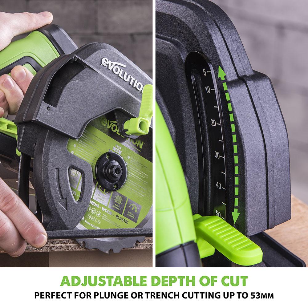 Evolution F165CCSL - 165mm Circular Saw with TCT Multi-Material Cutting Blade (230v) - Image 7