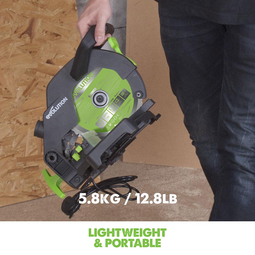 Evolution F210CMS 210mm Compound Mitre Saw With TCT Multi-Material Cutting Blade (230v) - Image 13