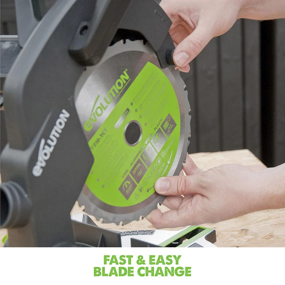Evolution F210CMS 210mm Compound Mitre Saw With TCT Multi-Material Cutting Blade (230v) - Image 17