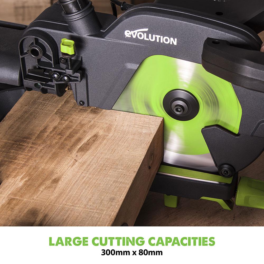 Evolution F255SMS 255mm Sliding Compound Mitre Saw With TCT Multi-Material Cutting Blade (230v) - Image 4