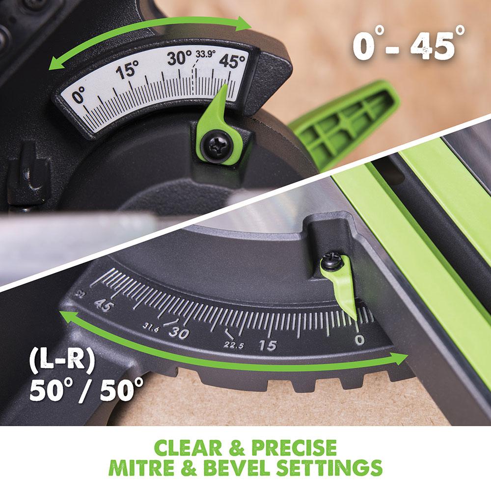 Evolution F255SMS 255mm Sliding Compound Mitre Saw With TCT Multi-Material Cutting Blade (230v) - Image 6