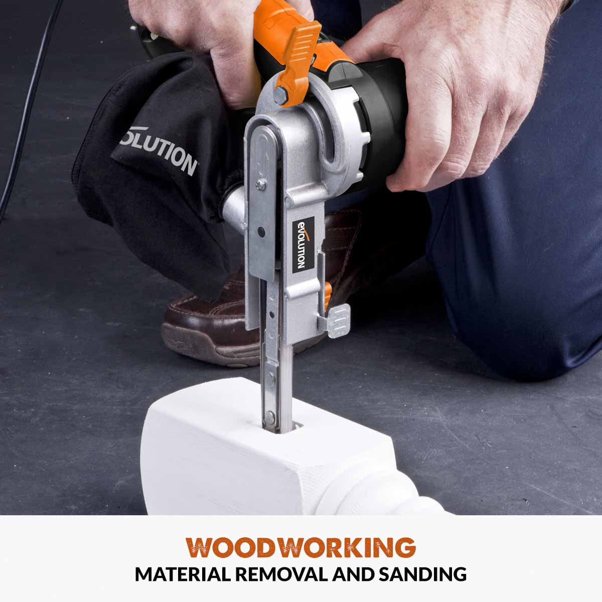 Evolution 400w Electric Thin Belt Sander Power File 230v With 3 Sanding Belts - Image 5
