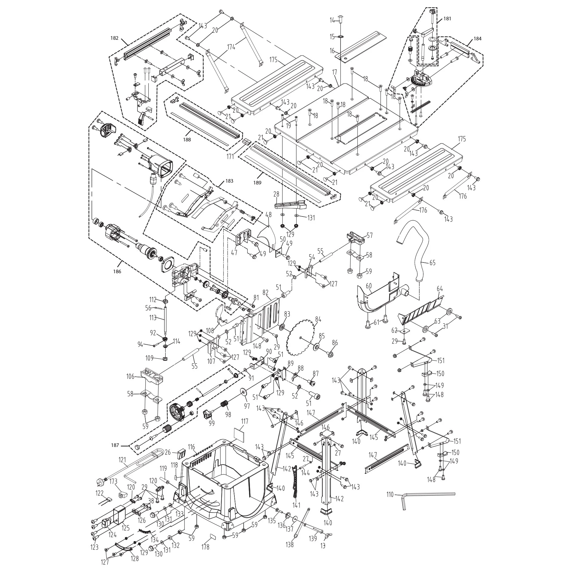 Evolution FURY5-S Table Saw Spare Parts - Image 2