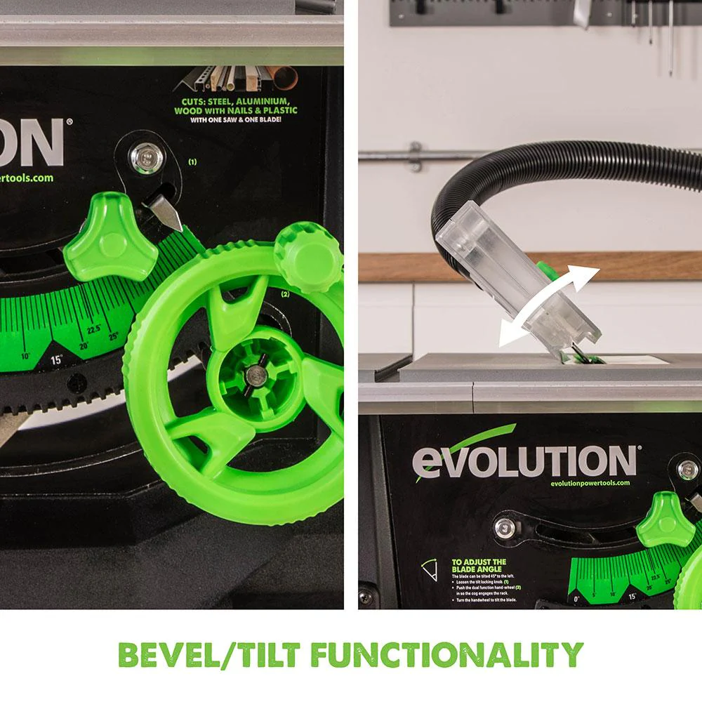 Evolution FURY5-S 255mm Table Saw With TCT Multi-Material Cutting Blade (230v) - Image 8