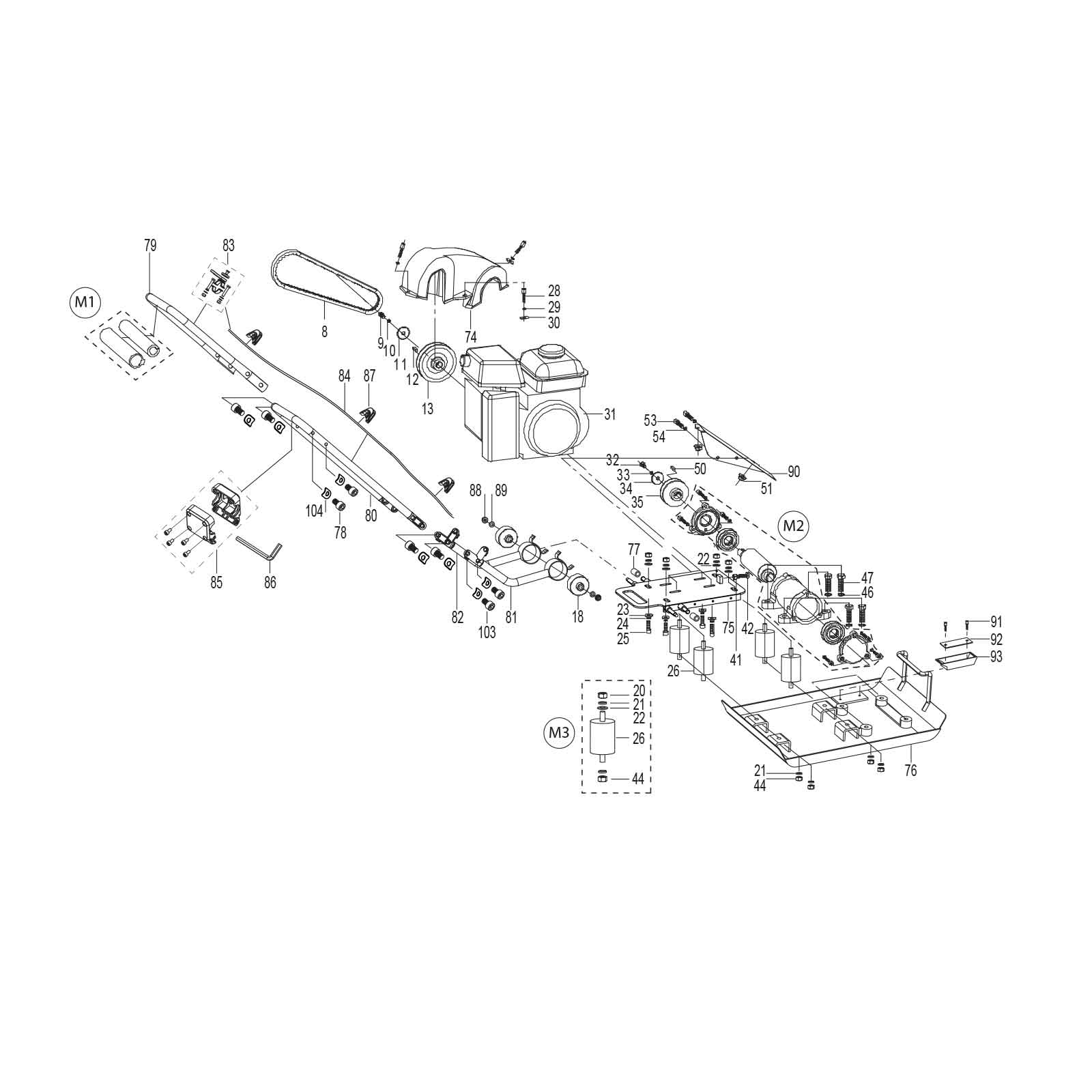 Evolution HULK H320-P Petrol Plate Compactor Spare Parts - Image 2