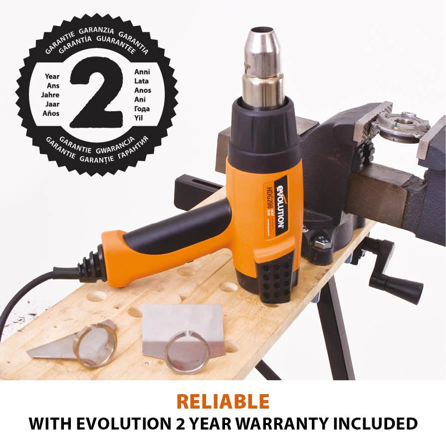 Evolution HDG200 Professional Adjustable 2,000 Watt Digital Heat Gun with LCD Screen(230v) - Image 4