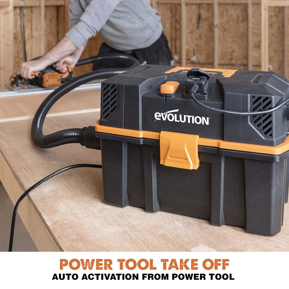 Evolution R15VAC 1000 Watt 15L Wet & Dry Workshop Vacuum Cleaner With 1700W Power Take-off - Image 3