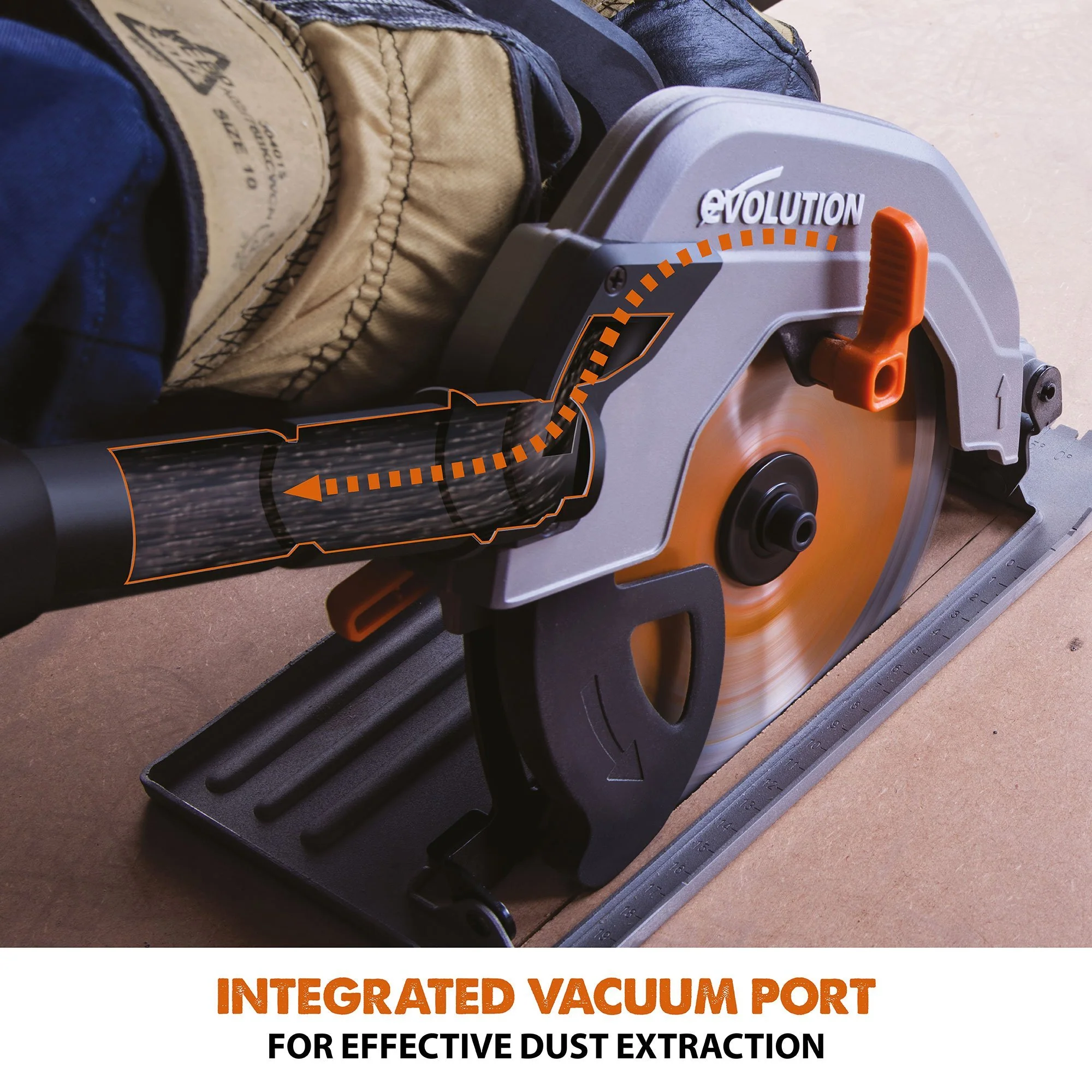Evolution R165CCSL 165mm Circular Saw with TCT Multi-Material Cutting Blade - Image 14