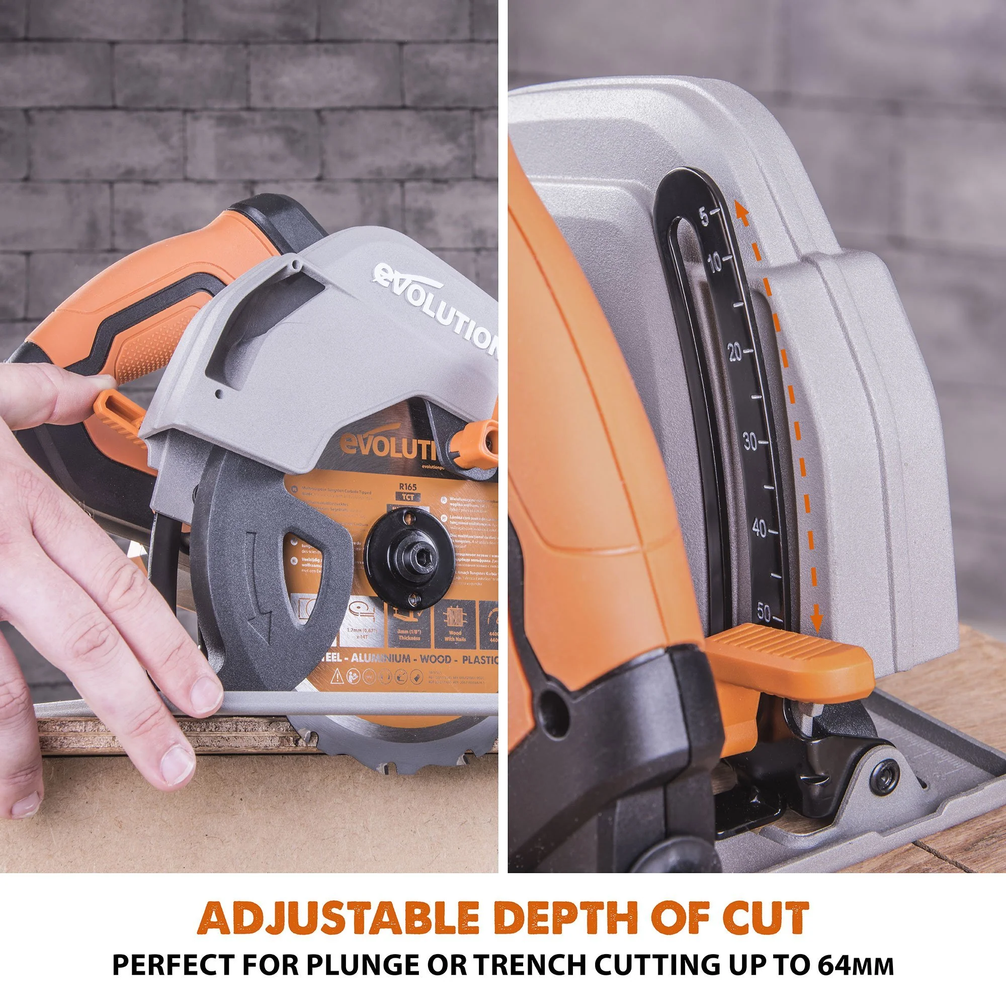 Evolution R165CCSL 165mm Circular Saw with TCT Multi-Material Cutting Blade - Image 8