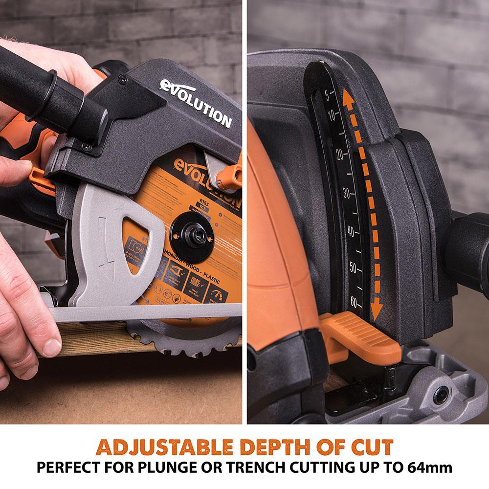 Evolution R185CCS 185mm Circular Saw with TCT Multi-Material Cutting Blade (Refurbished - Like New) - Image 7