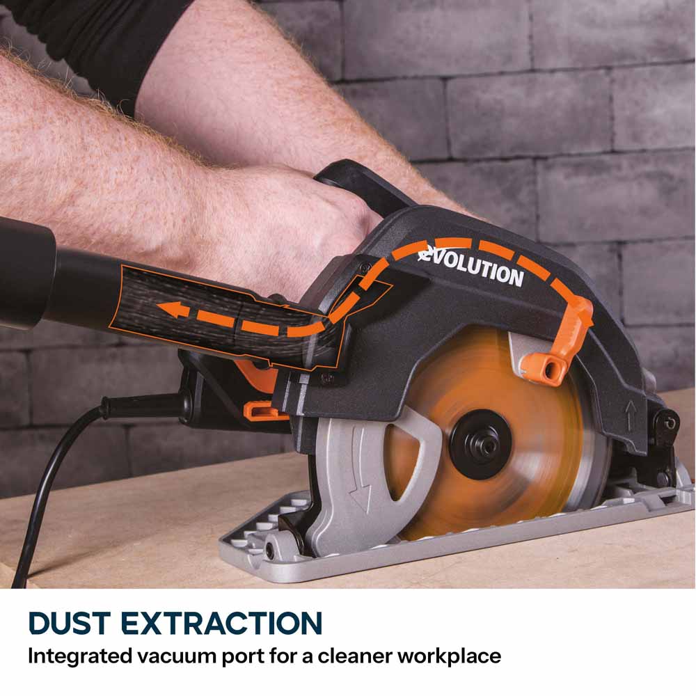 Evolution R185CCS 185mm Circular Saw with TCT Multi-Material Cutting Blade - Image 5