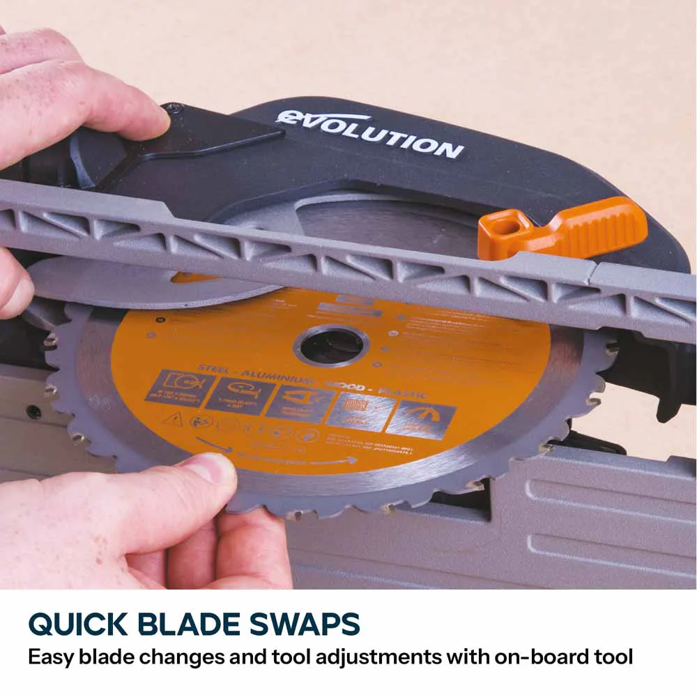 Evolution R185CCS 185mm Circular Saw with TCT Multi-Material Cutting Blade - Image 6