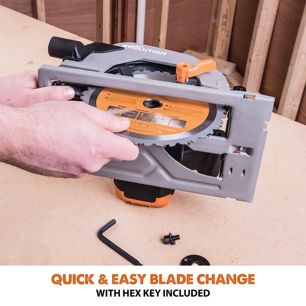 Evolution R185CCSL 185mm Circular Saw with TCT Multi-Material Cutting Blade - Image 15