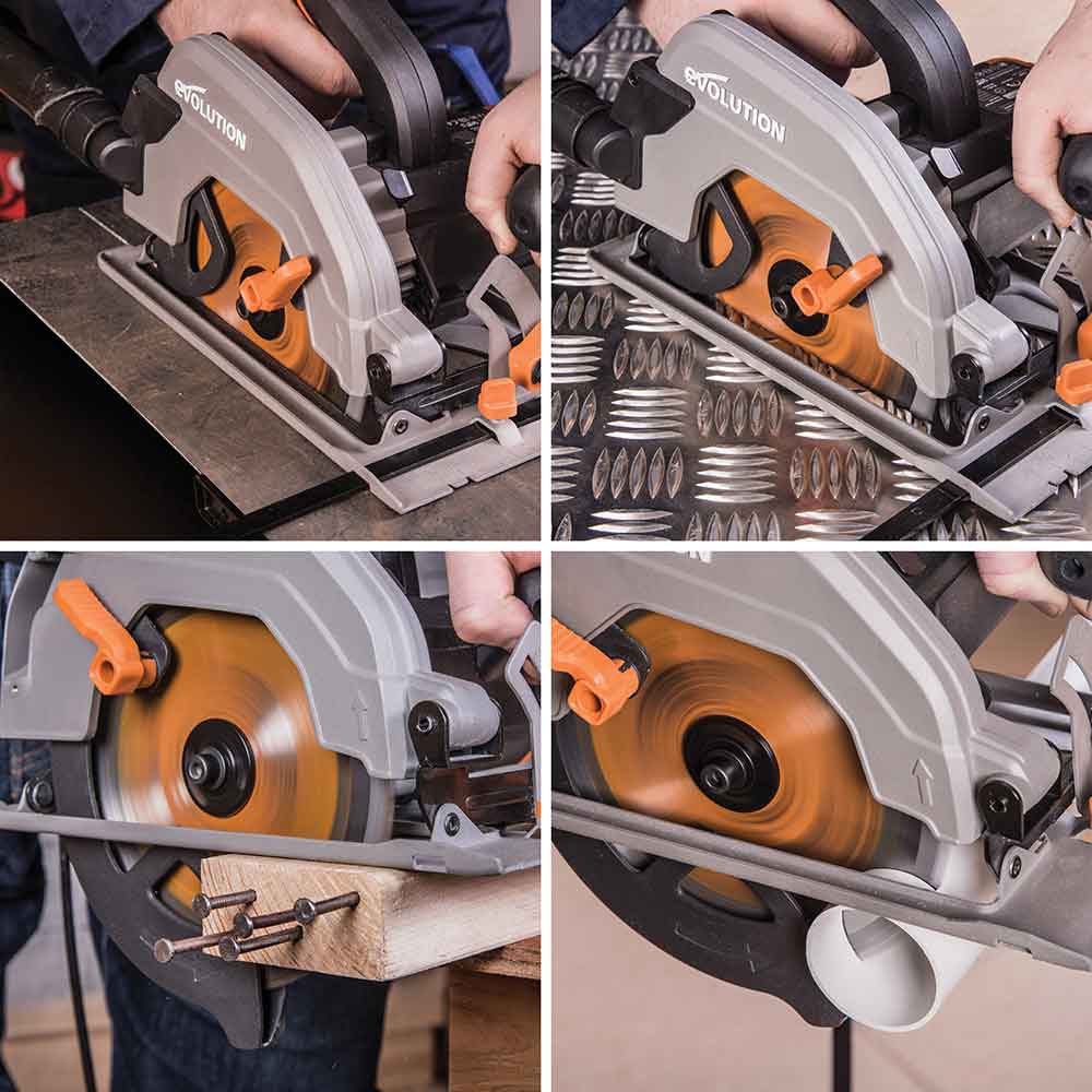 Evolution R185CCSL 185mm Circular Saw with TCT Multi-Material Cutting Blade - Image 3