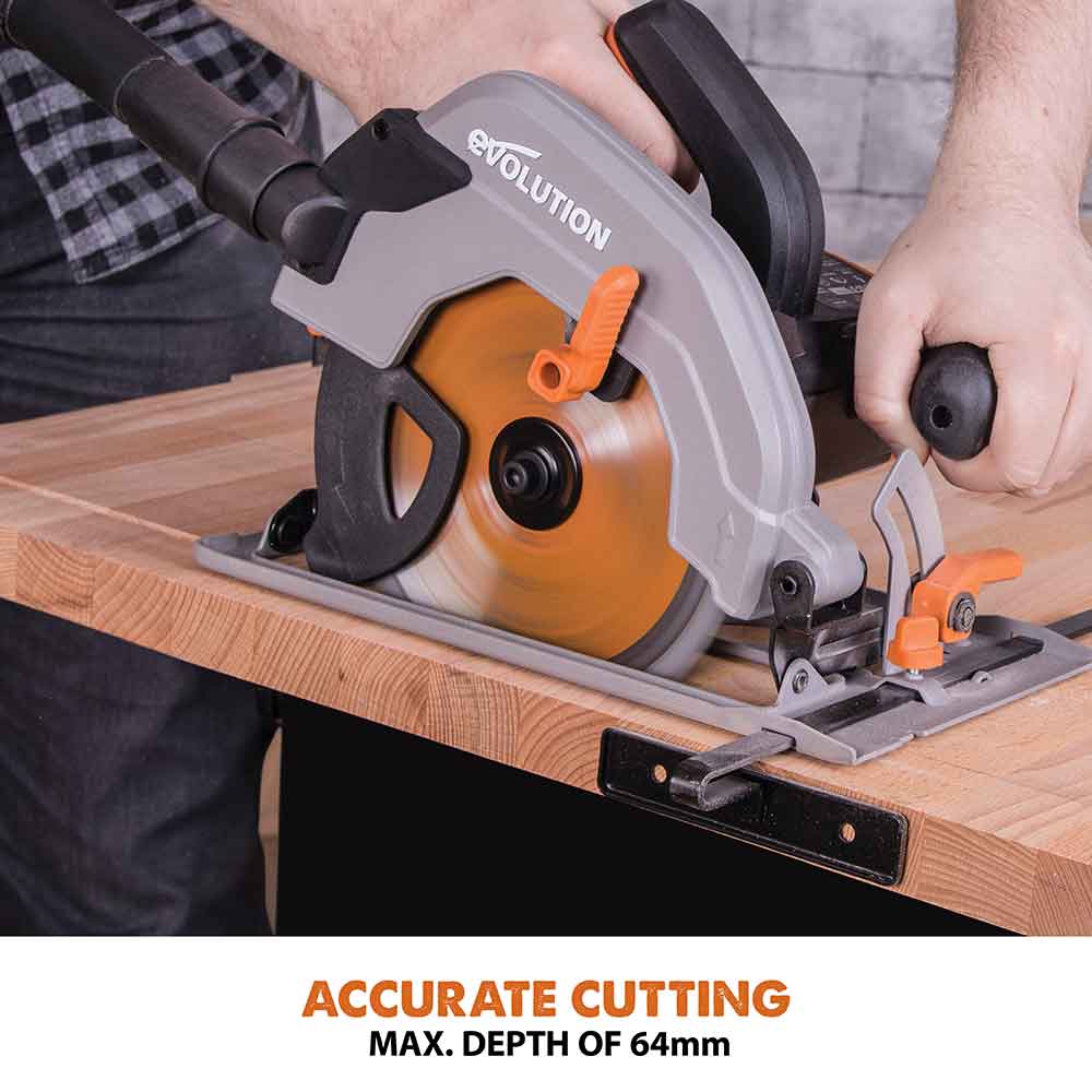 Evolution R185CCSL 185mm Circular Saw with TCT Multi-Material Cutting Blade - Image 4
