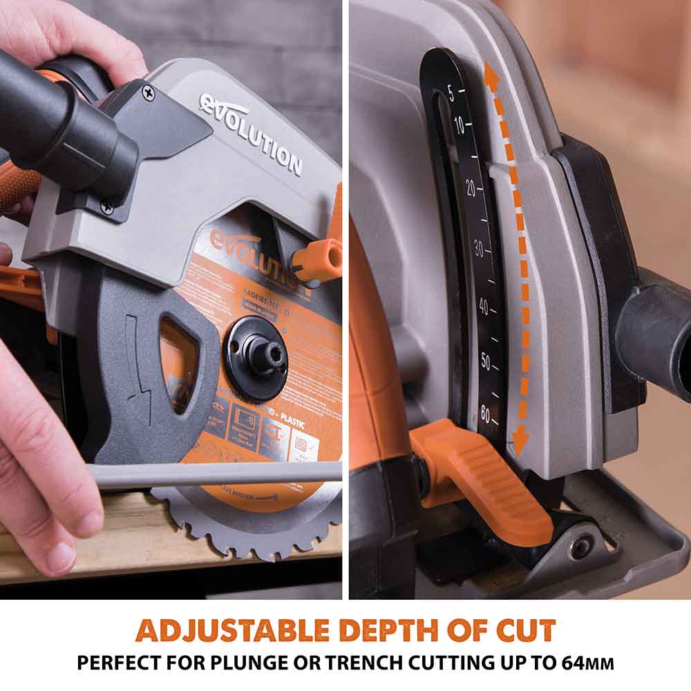 Evolution R185CCSL 185mm Circular Saw with TCT Multi-Material Cutting Blade - Image 7