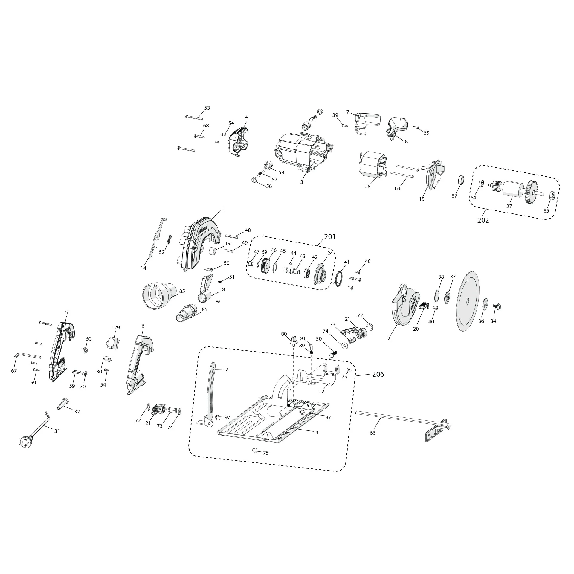 Evolution R185CCSL Circular Saw Spare Parts - Image 2