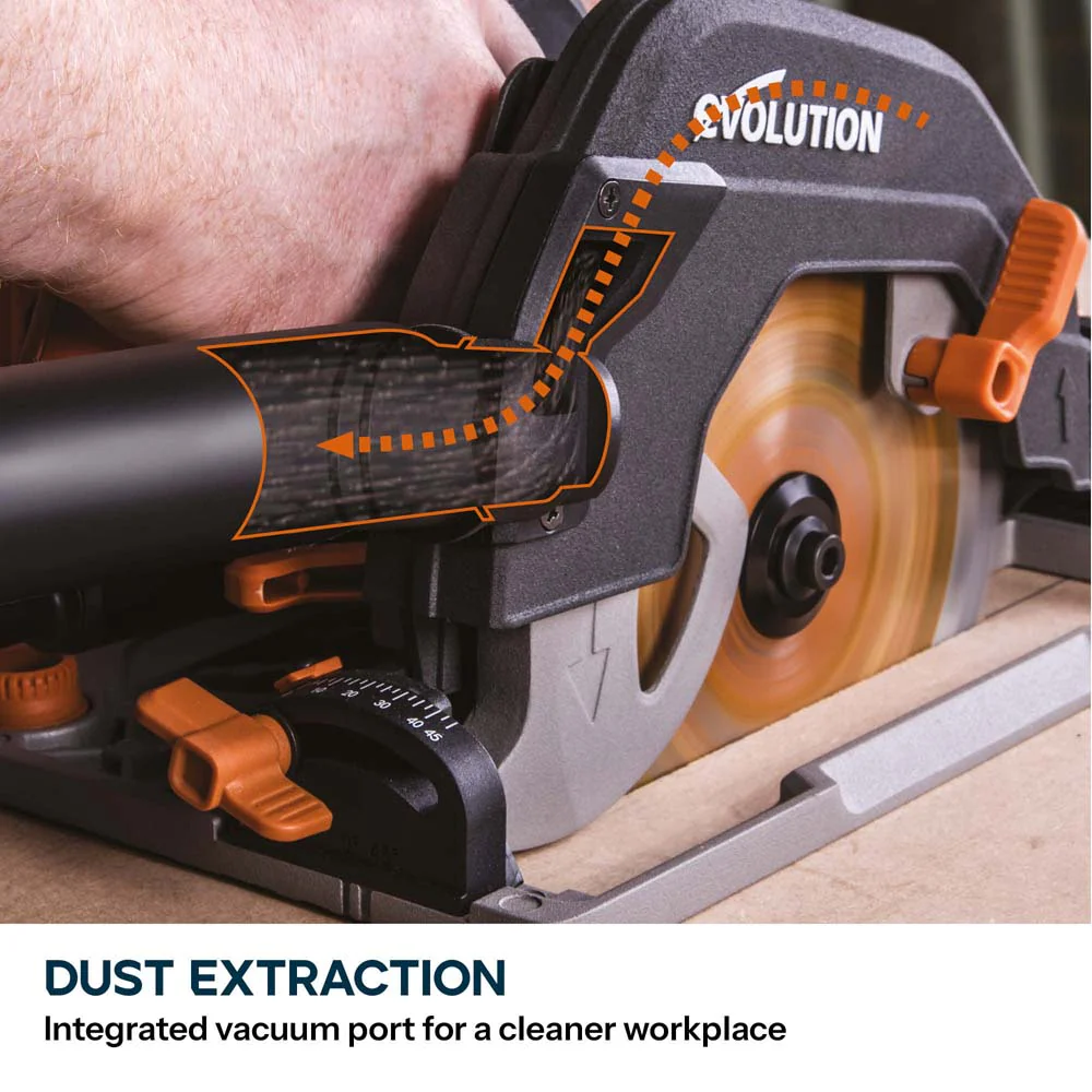 Evolution R185CCSX+ 185mm Circular Saw with TCT Multi-Material Cutting Blade - Image 13