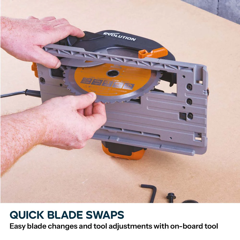 Evolution R185CCSX+ 185mm Circular Saw with TCT Multi-Material Cutting Blade - Image 14