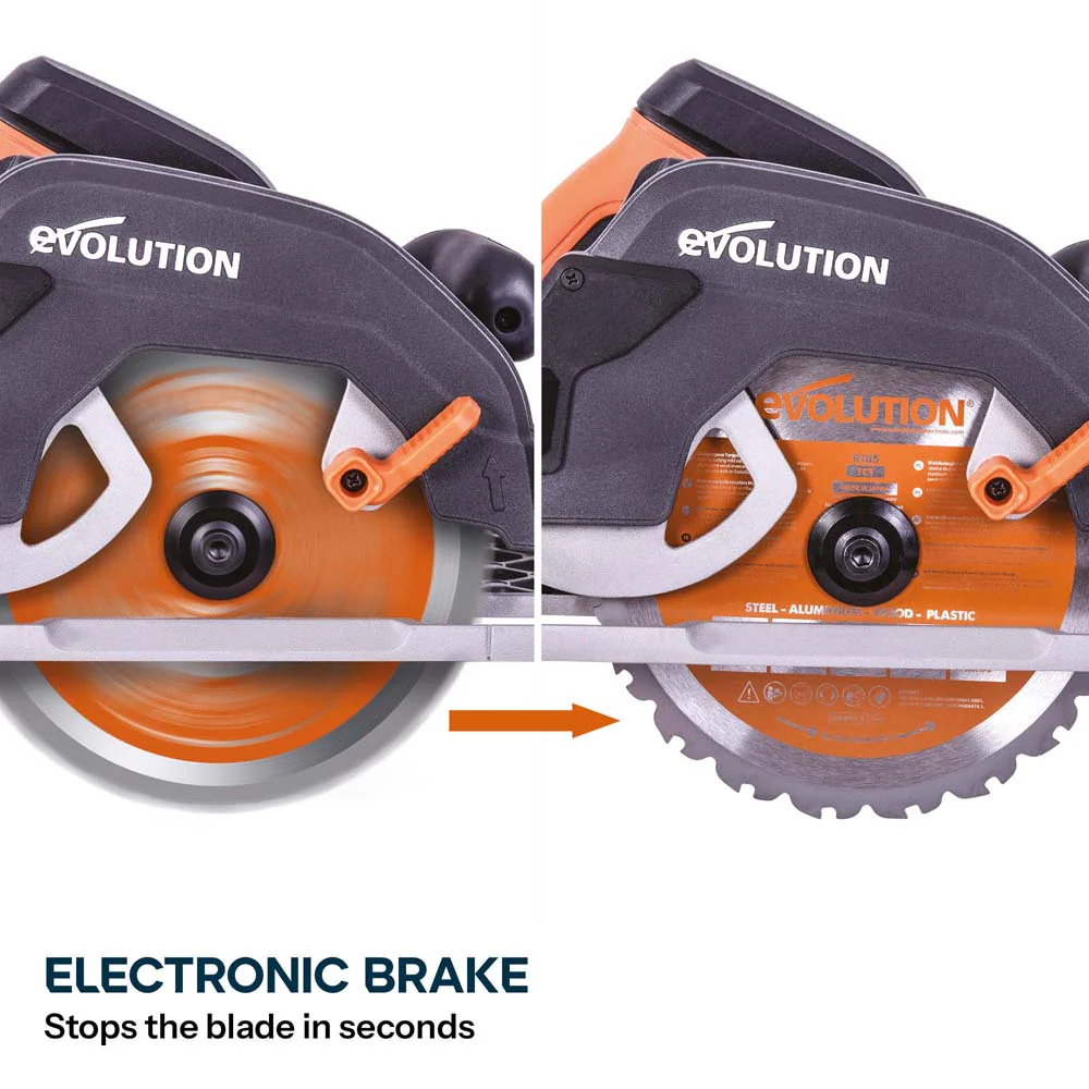 Evolution R185CCSX+ 185mm Circular Saw with TCT Multi-Material Cutting Blade - Image 17