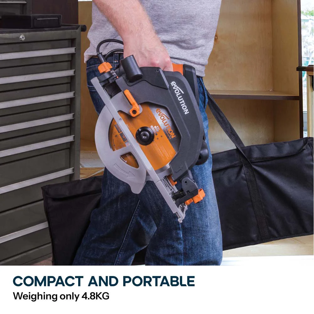 Evolution R185CCSX 185mm Track Compatible Circular Saw with TCT Multi-Material Cutting Blade (Refurbished - Fair Condition) - Image 13