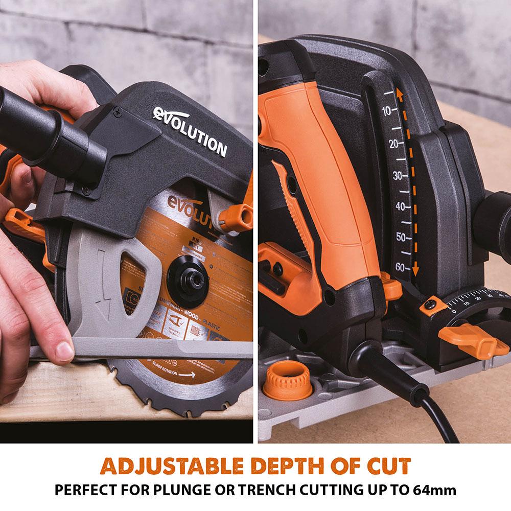 Evolution R185CCSX - 185mm Circular Saw with TCT Multi-Material Cutting Blade (Refurbished - Like New) - Image 7