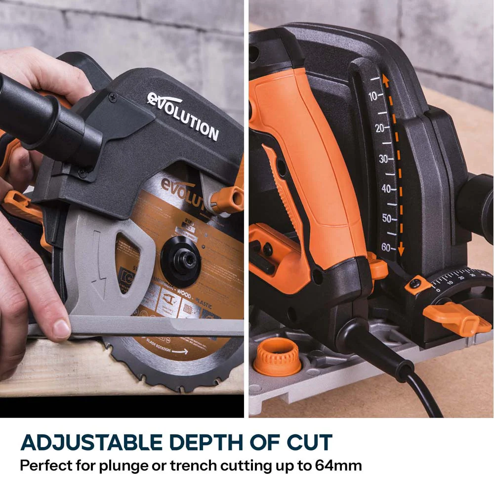 Evolution R185CCSX+ 185mm Circular Saw with TCT Multi-Material Cutting Blade - Image 8