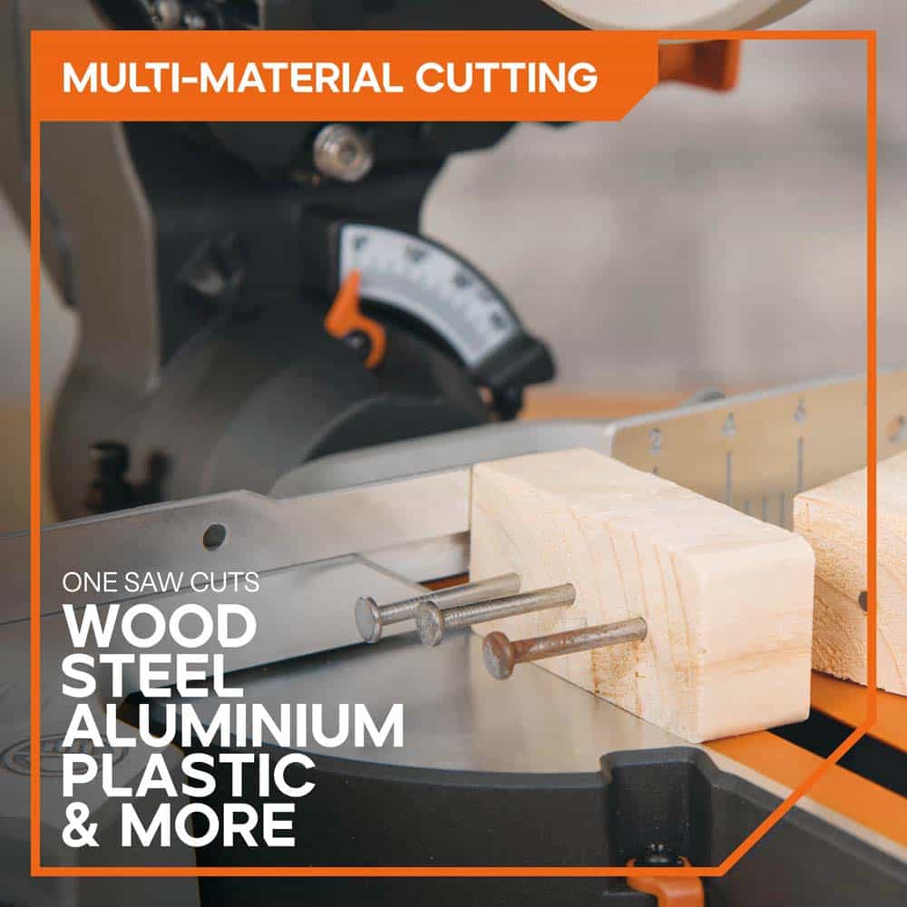 Evolution R185SMS+ 185mm Sliding Compound Mitre Saw With TCT Multi-Material Cutting Blade (230V) - Image 3