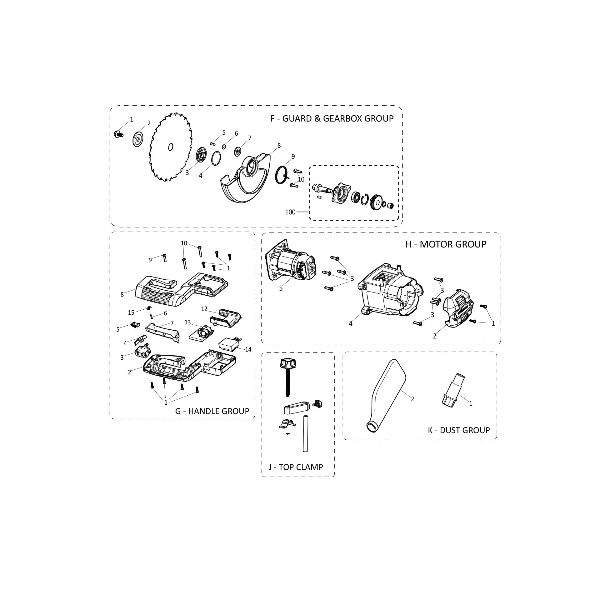 Evolution R185SMS-Li Sliding Mitre Saw Spare Parts - Image 3
