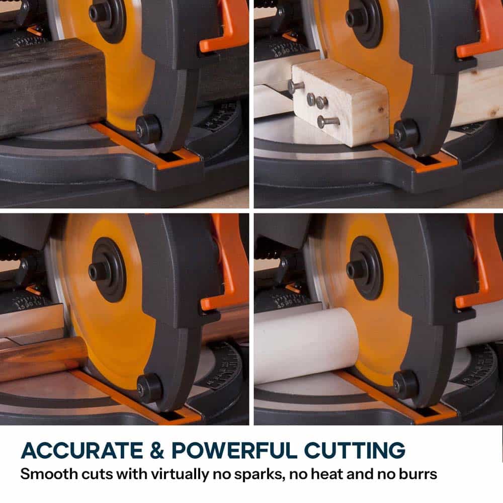 Evolution R210CMS+ 210mm 1200w Compound Mitre Saw With TCT Multi-Material Cutting Blade - Image 4