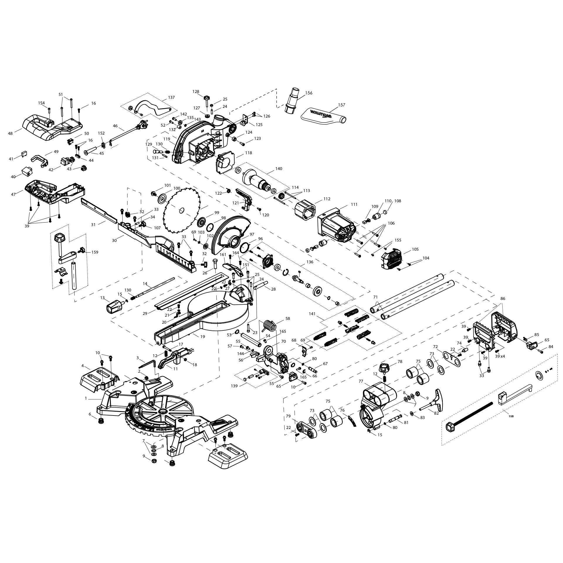 Evolution R210SMS-300+ Sliding Mitre Saw Spare Parts - Image 2