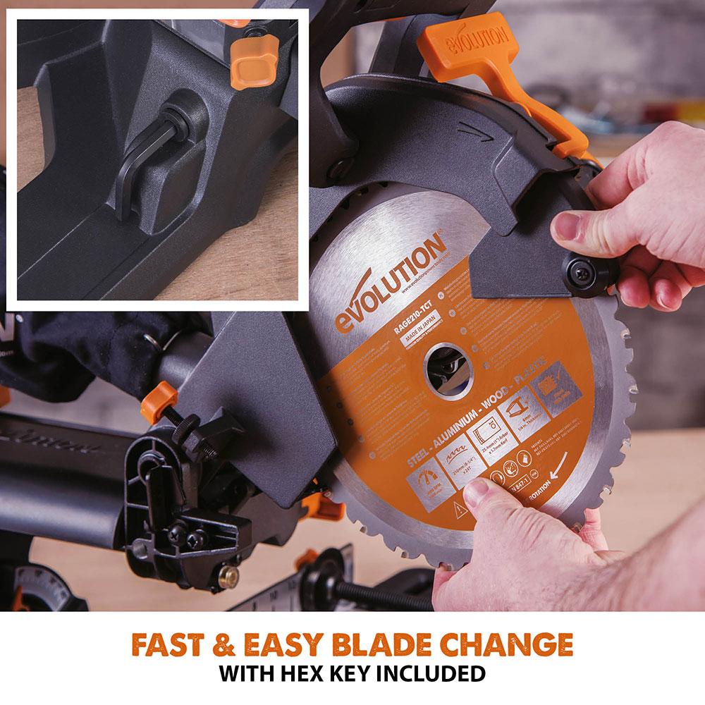 Evolution R210SMS-300+ Sliding Mitre Saw With TCT Multi-Material Cutting Blade (Refurbished - Like New) - Image 16