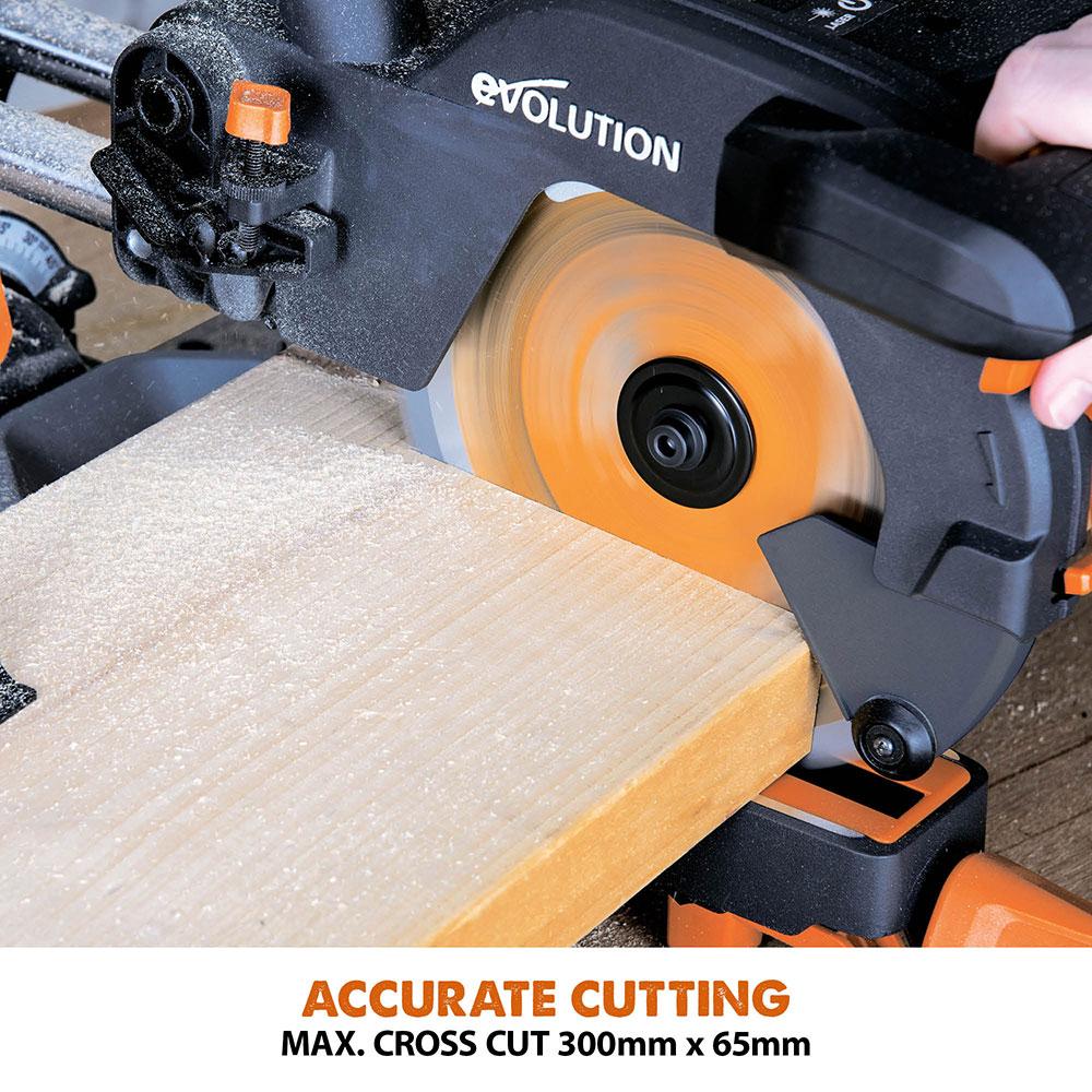 Evolution R210SMS-300+ Sliding Mitre Saw With TCT Multi-Material Cutting Blade (Refurbished - Like New) - Image 5