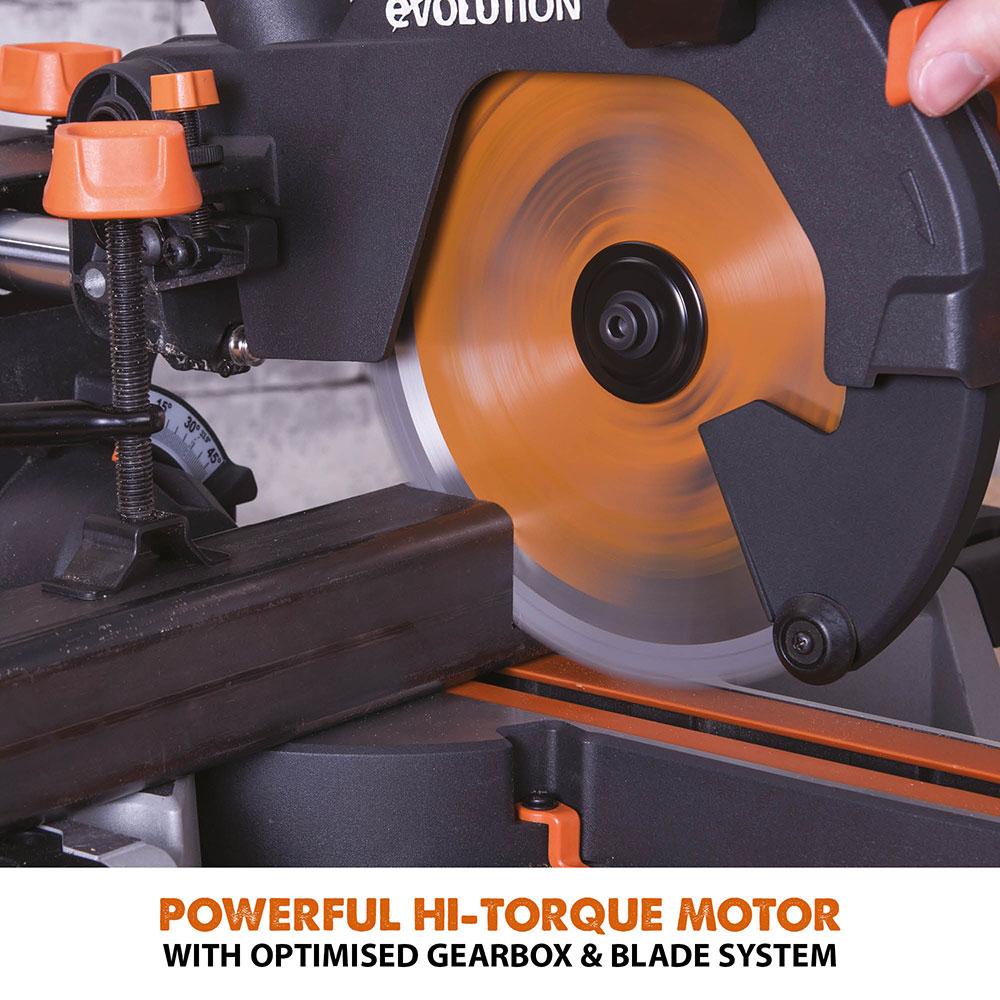 Evolution R210SMS-300+ Sliding Mitre Saw With TCT Multi-Material Cutting Blade (Refurbished - Like New) - Image 7